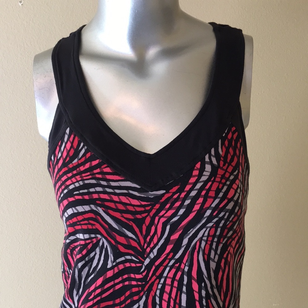 LUCY | Zebra Print Tank Top With Built In Shelf Bra - Picture 3 of 11